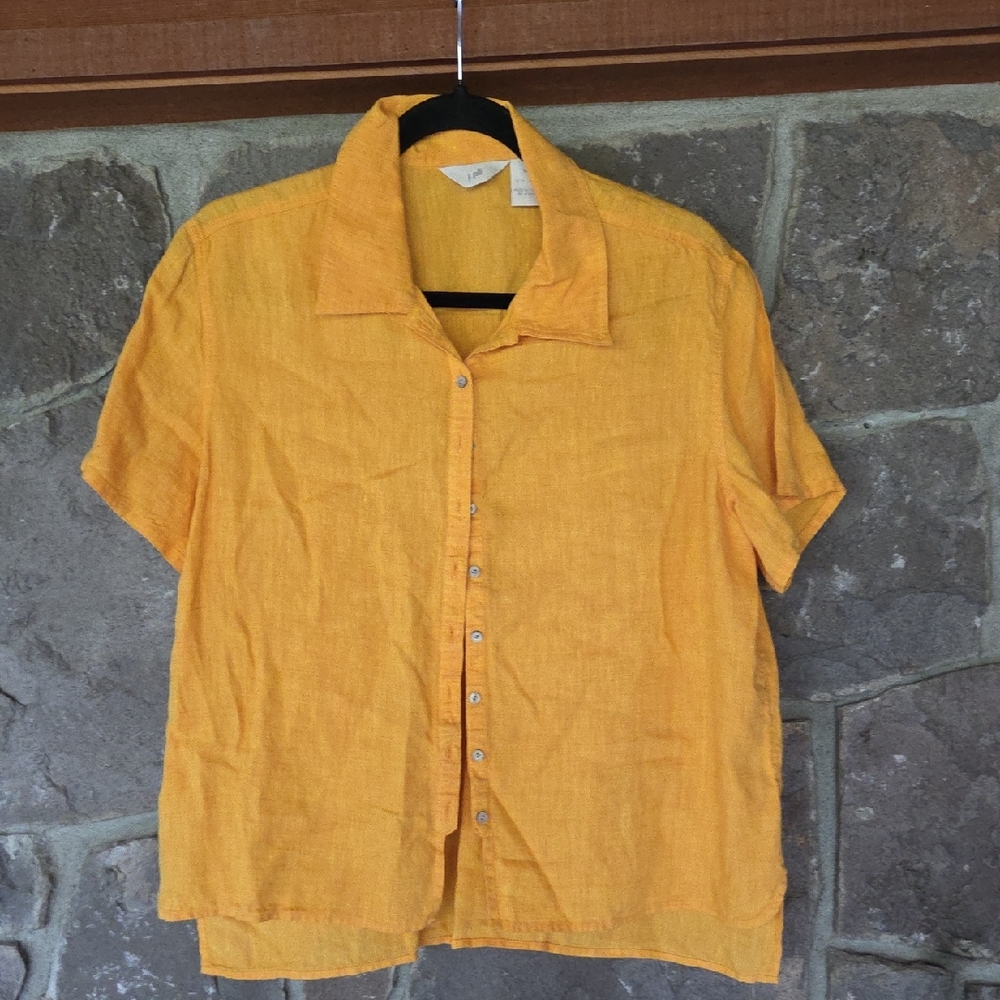 J. Jill Womens Mustard Button Down Shirt